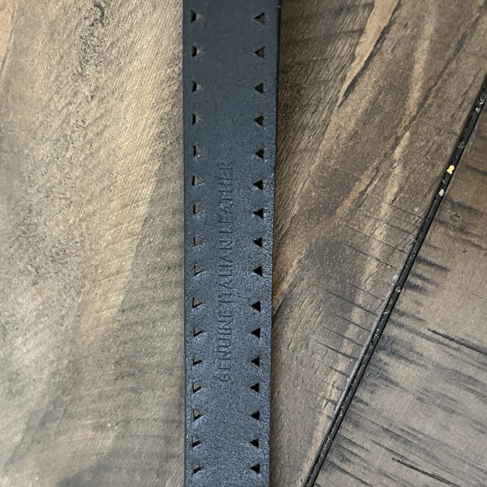 Polo Lauren Ralph Lauren Cutout Italian Leather Belt Boho Western Black Large 32 - Picture 6 of 9